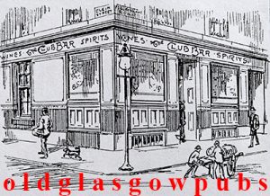 Drawing of the Club Bar Pollokshaws Road 1895