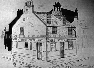 Drawing of Mrs Stevenson's tavern, Gallowgate